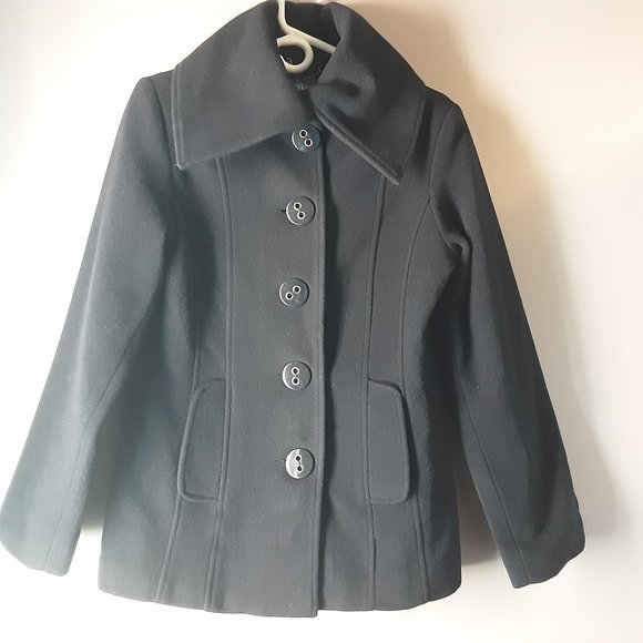 Laura Wool Cashmere Black Winter Pea Coat | S - Picture 2 of 16